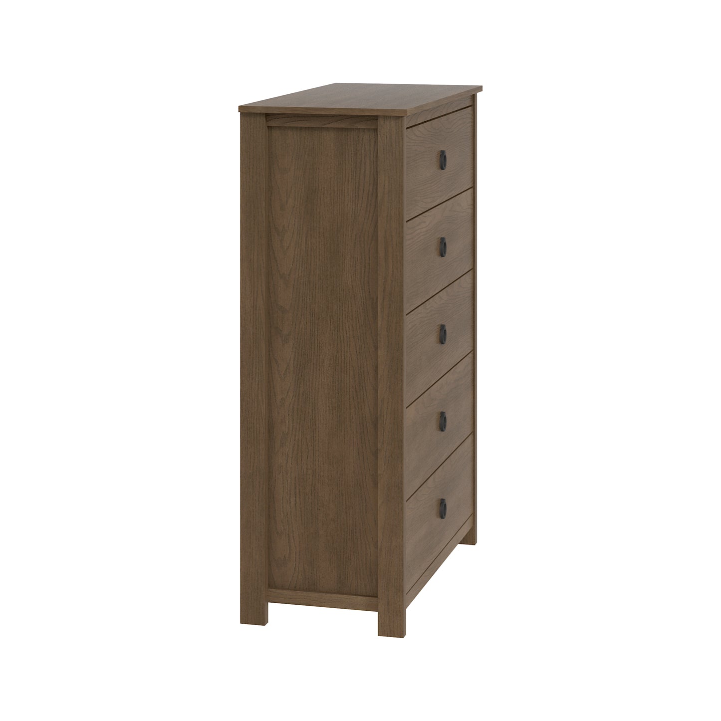 5-Drawer Chest with Interlocking Drawers, 31.3-Inch Wide, Dark Brown Oak, 1-Piece