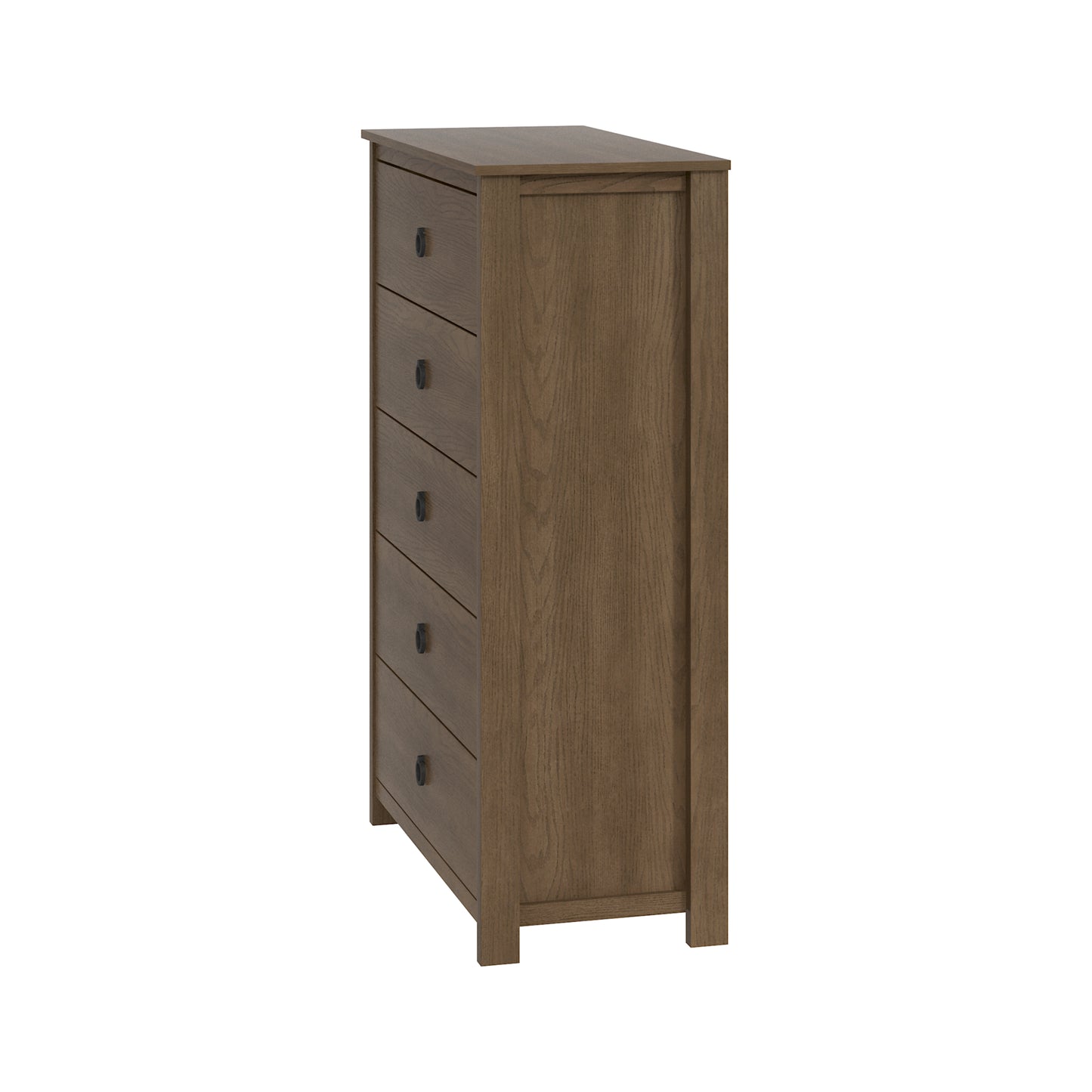 5-Drawer Chest with Interlocking Drawers, 31.3-Inch Wide, Dark Brown Oak, 1-Piece