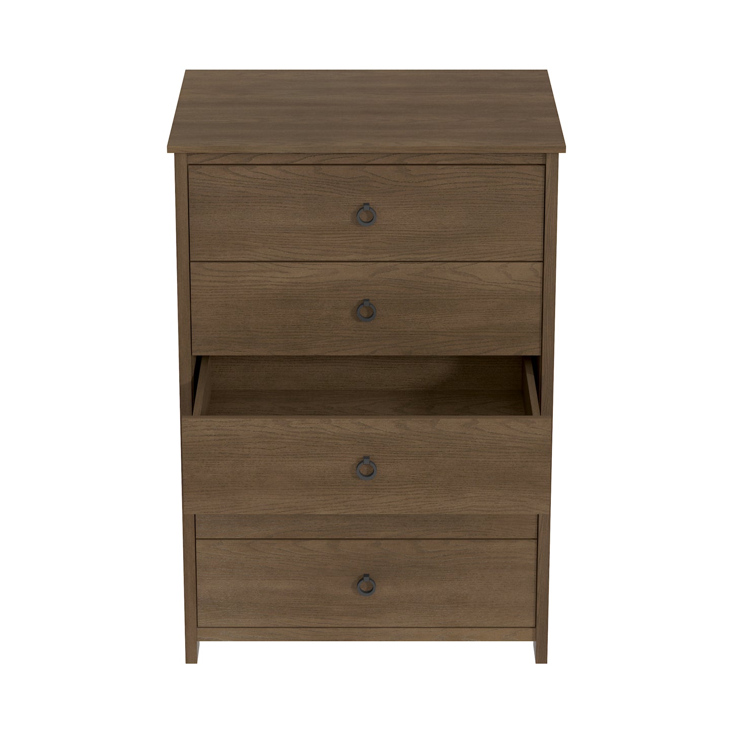 5-Drawer Chest with Interlocking Drawers, 31.3-Inch Wide, Dark Brown Oak, 1-Piece
