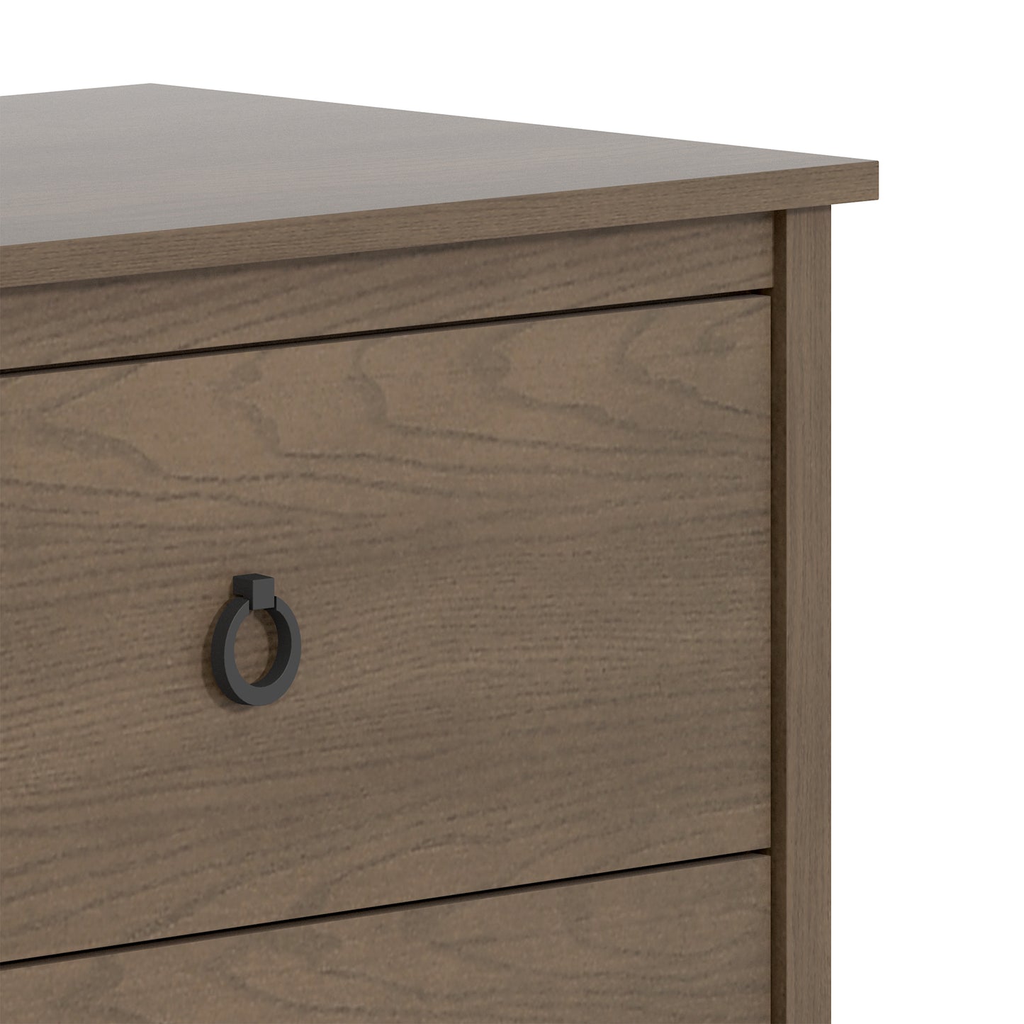 6-Drawer Double Dresser with Interlocking Drawers, Dark Brown Oak, 1-Piece