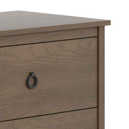 6-Drawer Double Dresser with Interlocking Drawers, Dark Brown Oak, 1-Piece