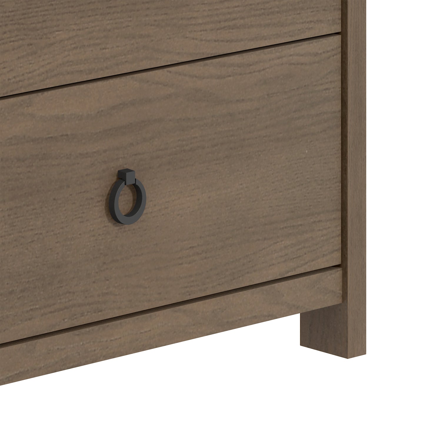 6-Drawer Double Dresser with Interlocking Drawers, Dark Brown Oak, 1-Piece