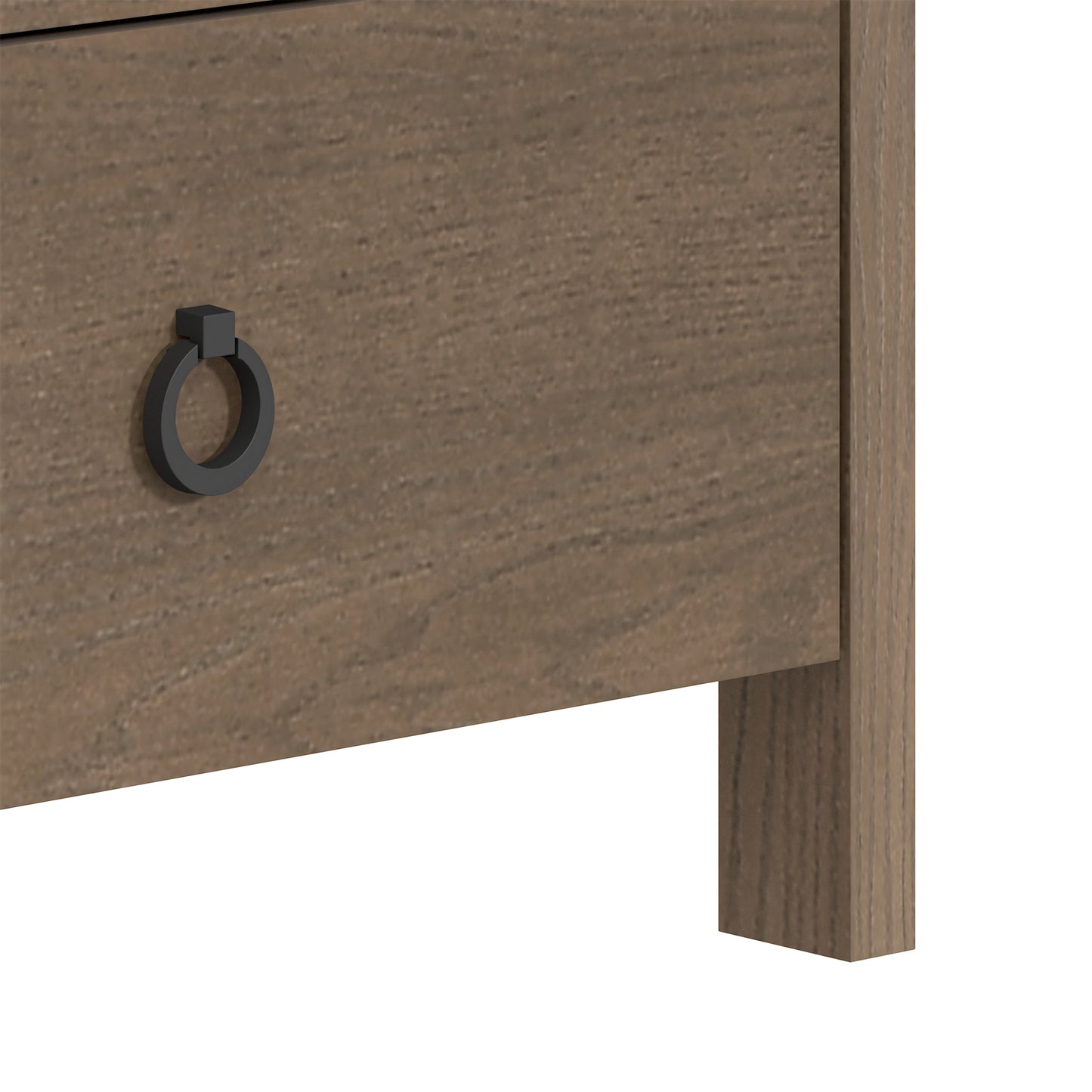 2-Drawer Nightstand with Open Shelf, 20.9-Inch Wide, Brown, 1-Piece