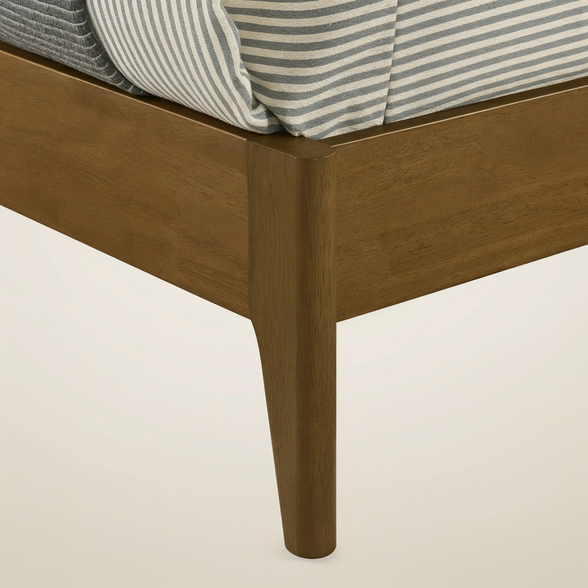 GALANO Queen Solid Wood Platform Bed with Curved Headboard, No Box Spring Required