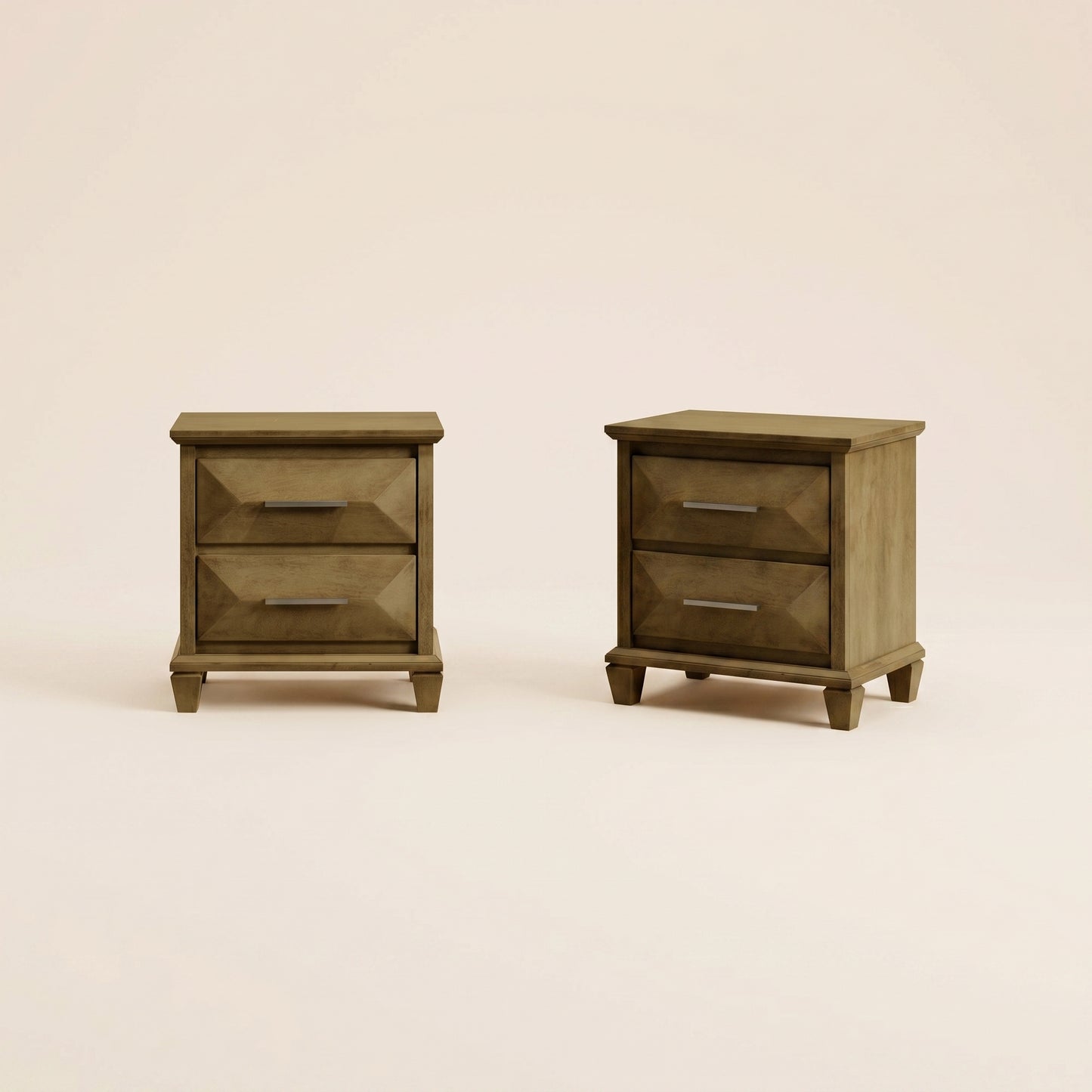 GALANO 2-Drawer Nightstand Set of 2, 23" Transitional Bedside Tables