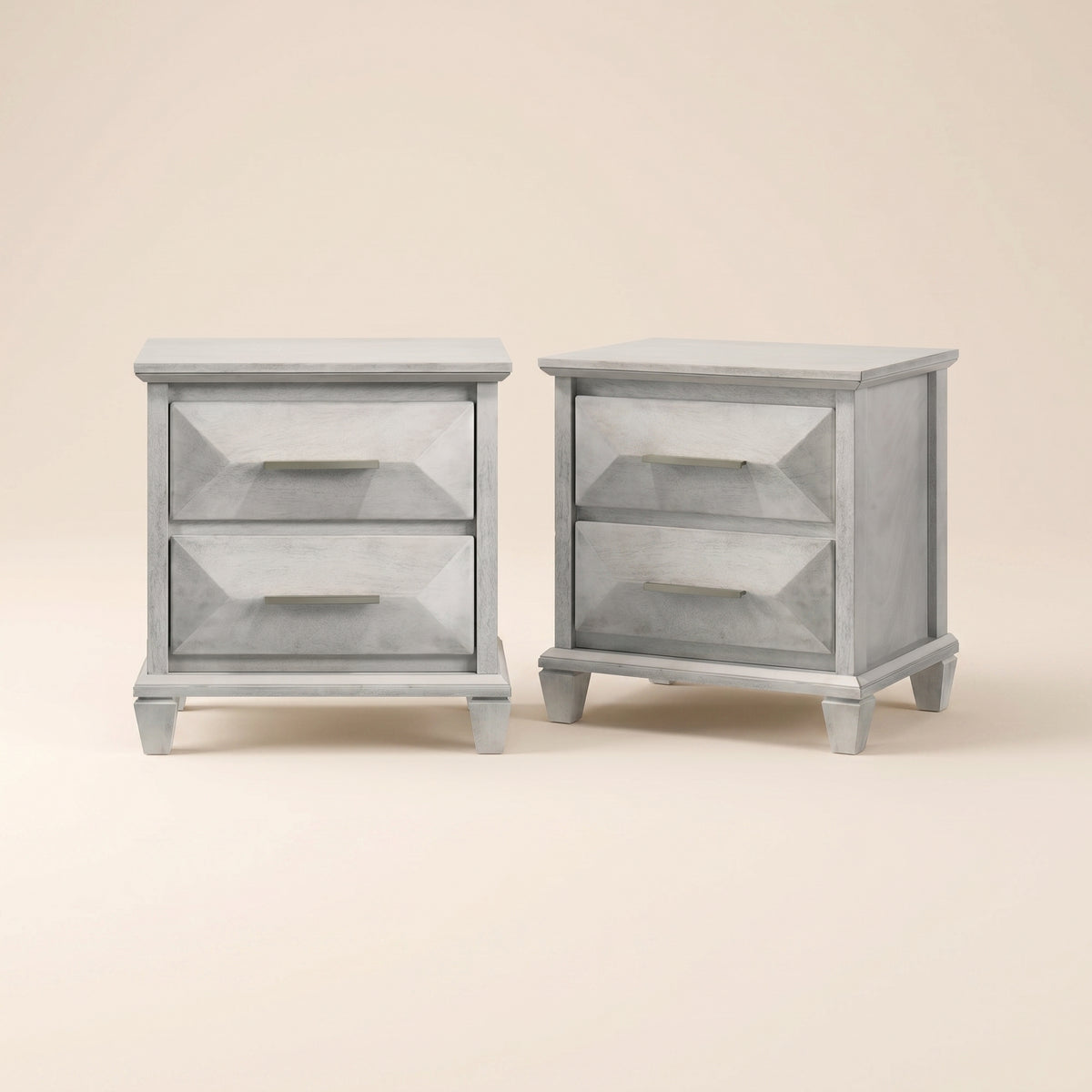 GALANO 2-Drawer Nightstand Set of 2, 23" Transitional Bedside Tables