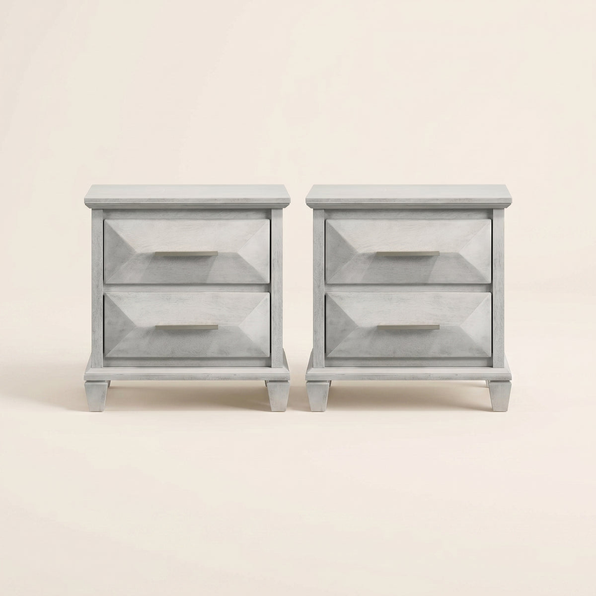 GALANO 2-Drawer Nightstand Set of 2, 23" Transitional Bedside Tables