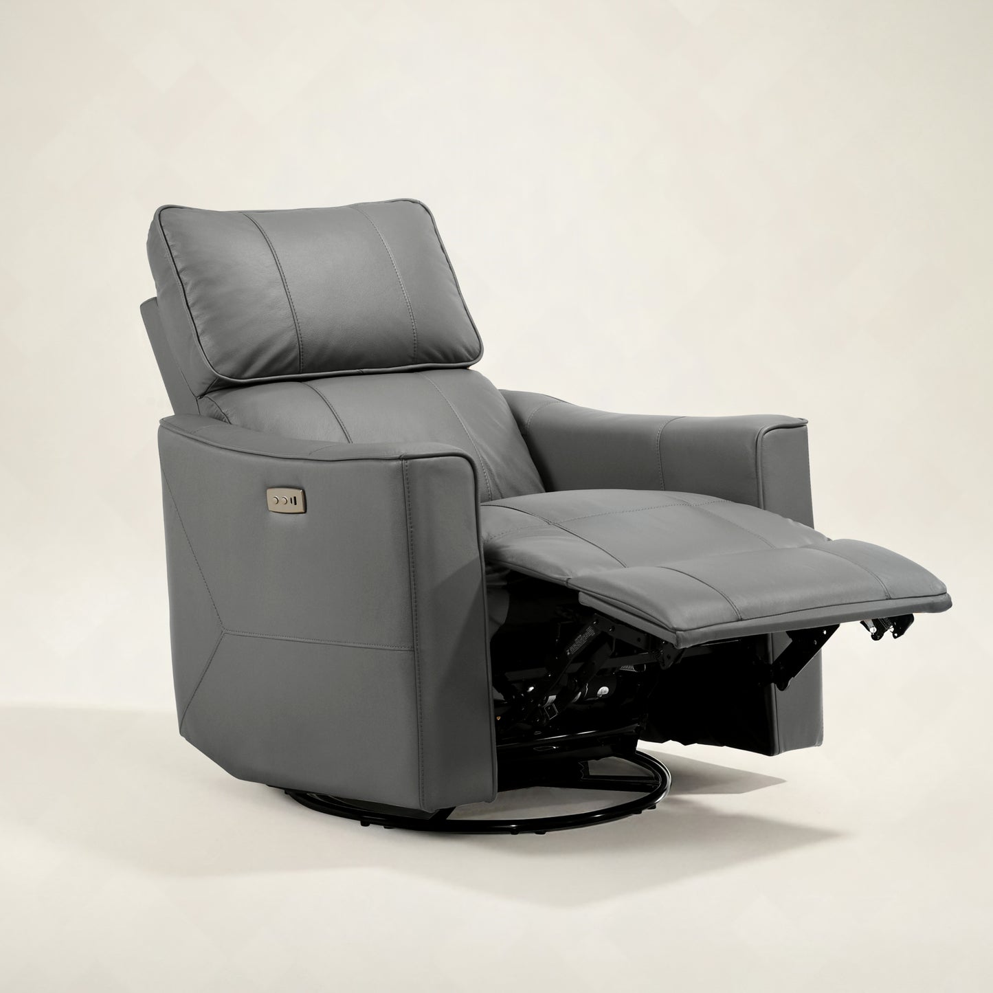 GALANO Genuine Leather Power Swivel Glider Recliner, 31.7 in, 1 Chair