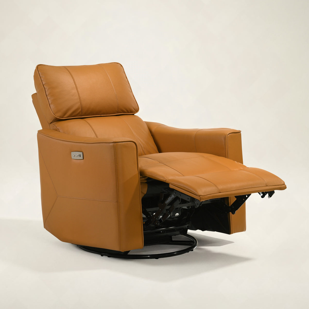 GALANO Genuine Leather Power Swivel Glider Recliner, 31.7 in, 1 Chair