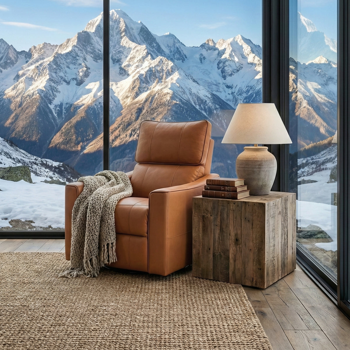 Galano 31.7" W Genuine Leather Power Lift Recliner with Swivel, Glider and USB Charging