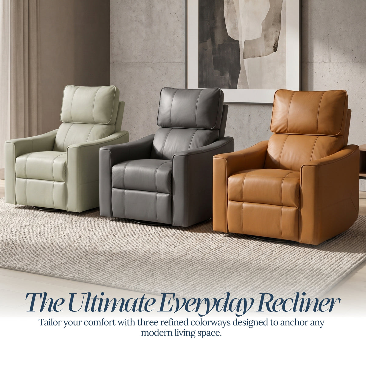 Galano 31.7" W Genuine Leather Power Lift Recliner with Swivel, Glider and USB Charging