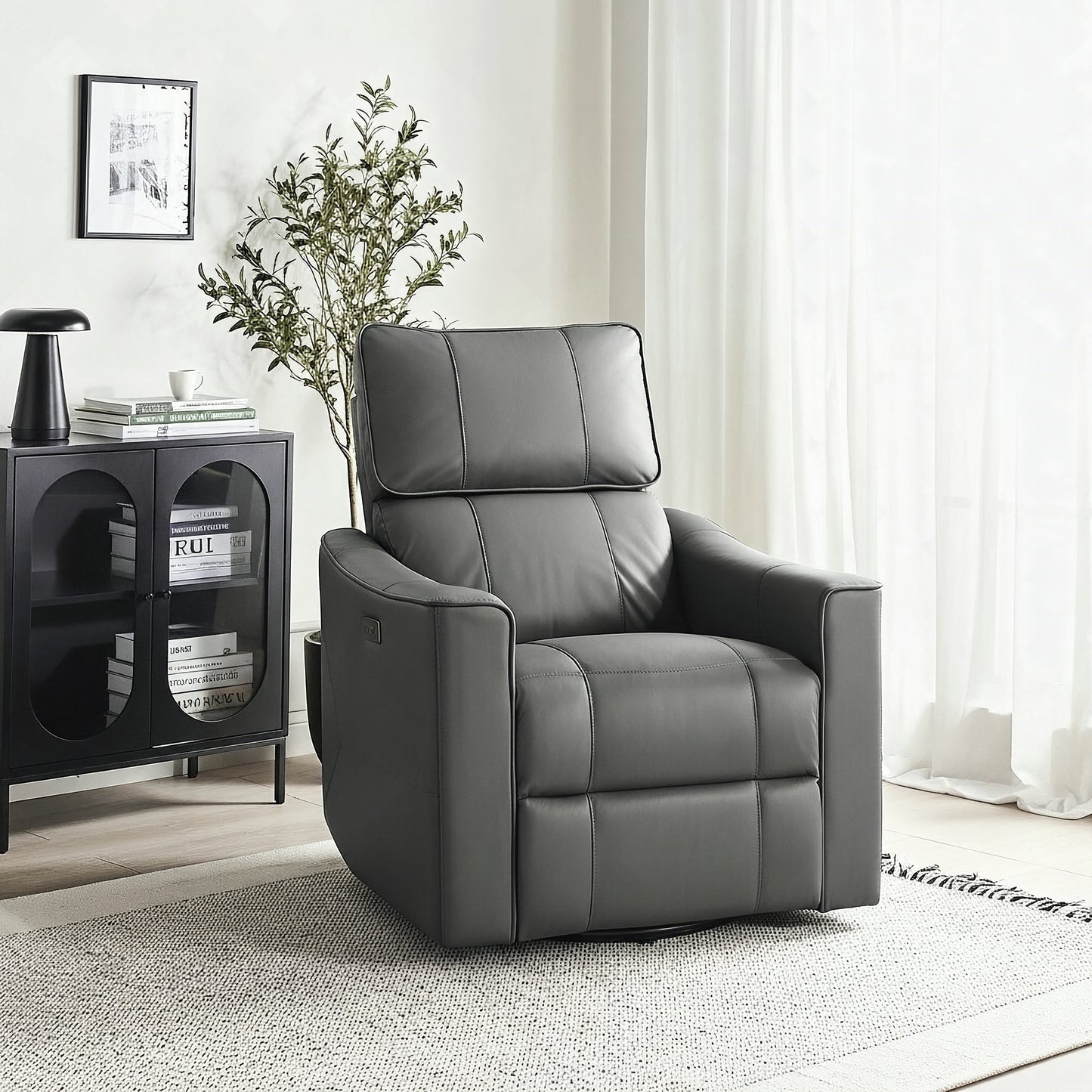 Galano Leather Power Recliner 36.7" W x 36.22" D x 40" H