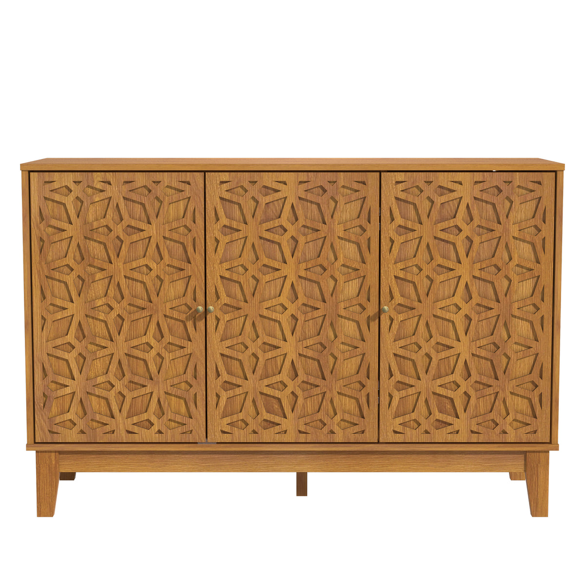 GALANO 3-Door Sideboard Buffet with Adjustable Shelves and Cable Management, 46"