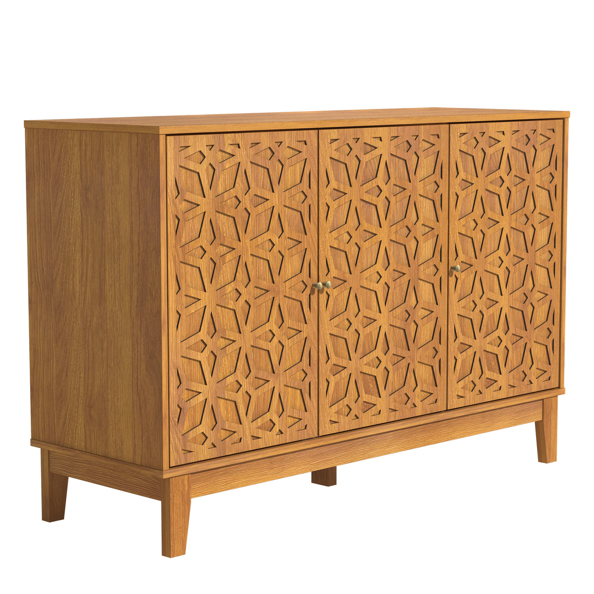 GALANO 3-Door Sideboard Buffet with Adjustable Shelves and Cable Management, 46"