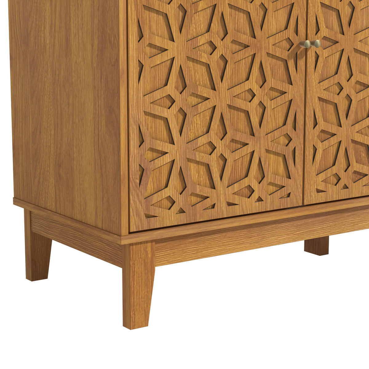 GALANO 3-Door Sideboard Buffet with Adjustable Shelves and Cable Management, 46"