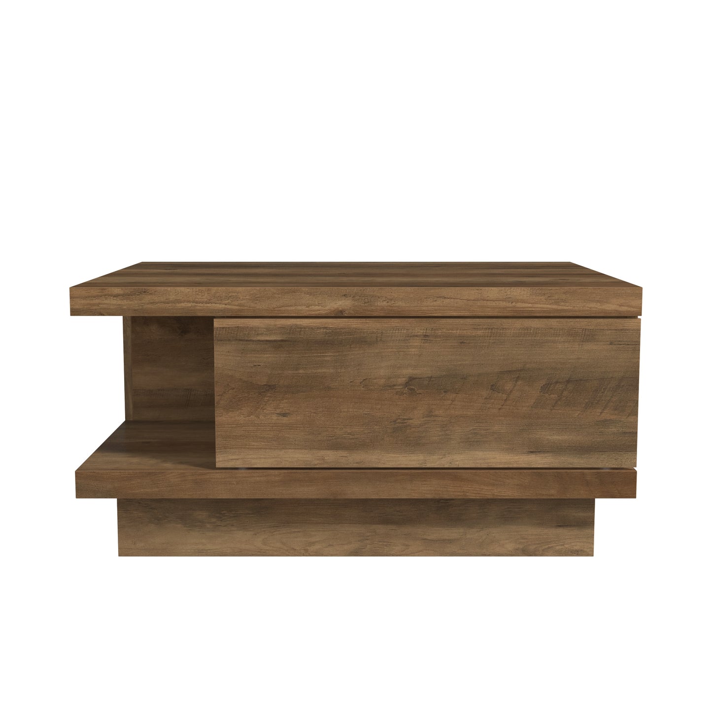 GALANO Round Coffee Table with Cross Base, 31.5", Knotty Oak, 1-Piece