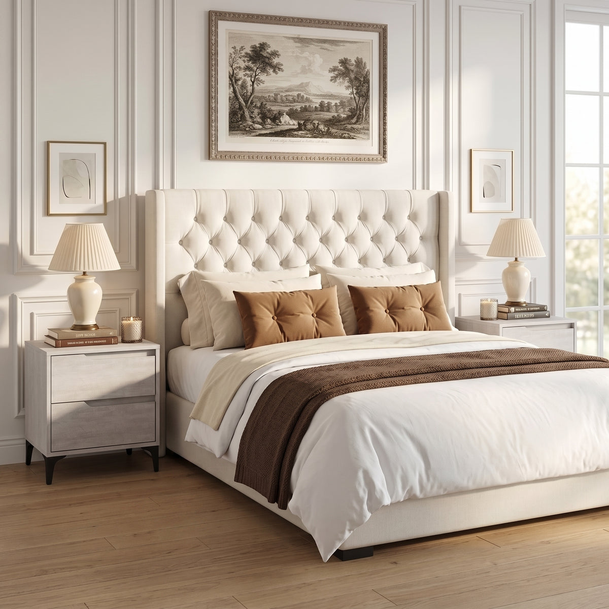 Galano Modern 2-Drawer Nightstand & Side Table for Bedroom or Living Room