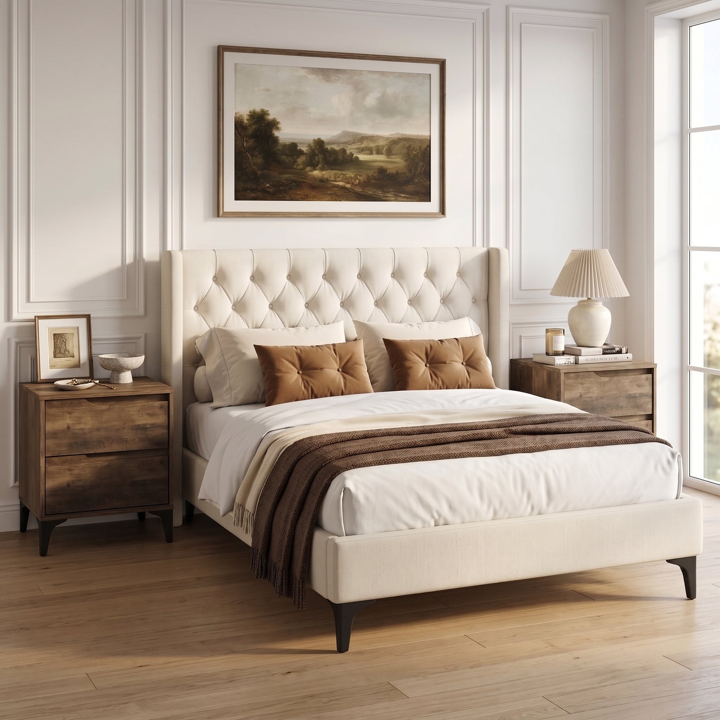 Galano Modern 2-Drawer Nightstand & Side Table for Bedroom or Living Room