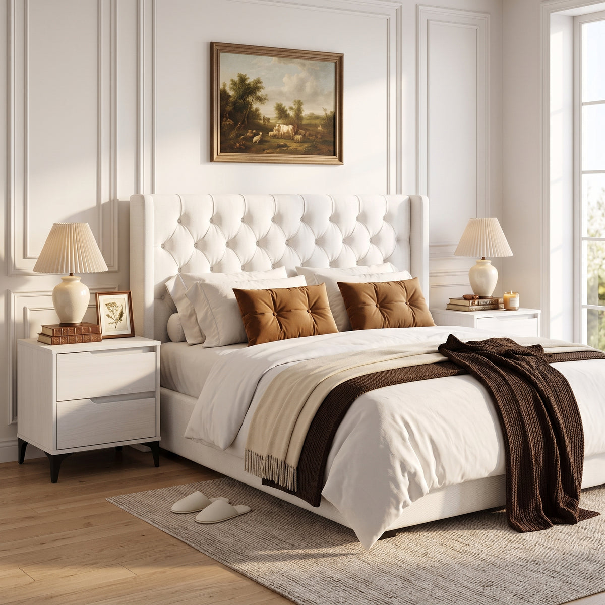 Galano Modern 2-Drawer Nightstand & Side Table for Bedroom or Living Room