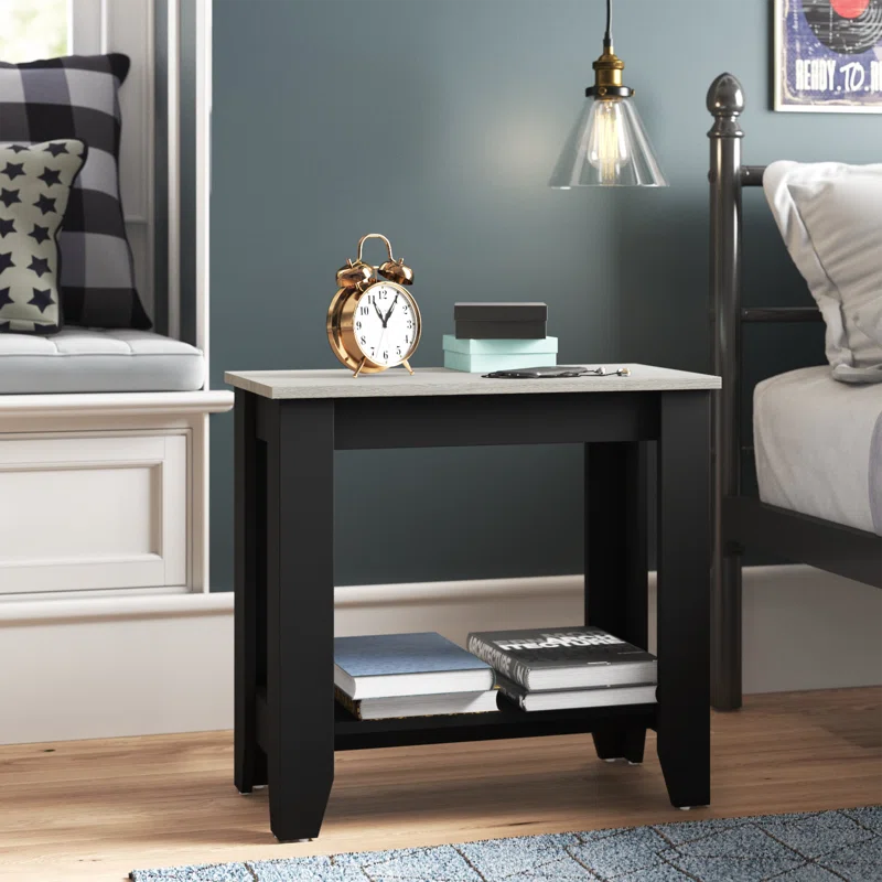 Galano End Table with Drawer and Storage Shelf 23.4" W × 11.7" D × 22" H