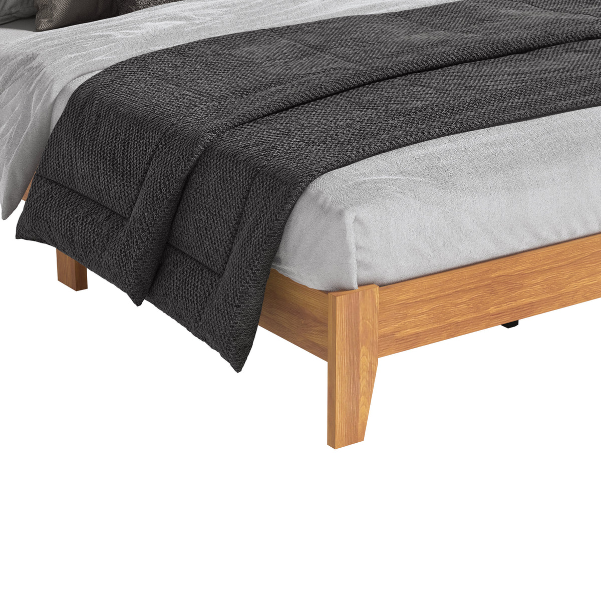 GALANO King Platform Bed with Chevron Headboard