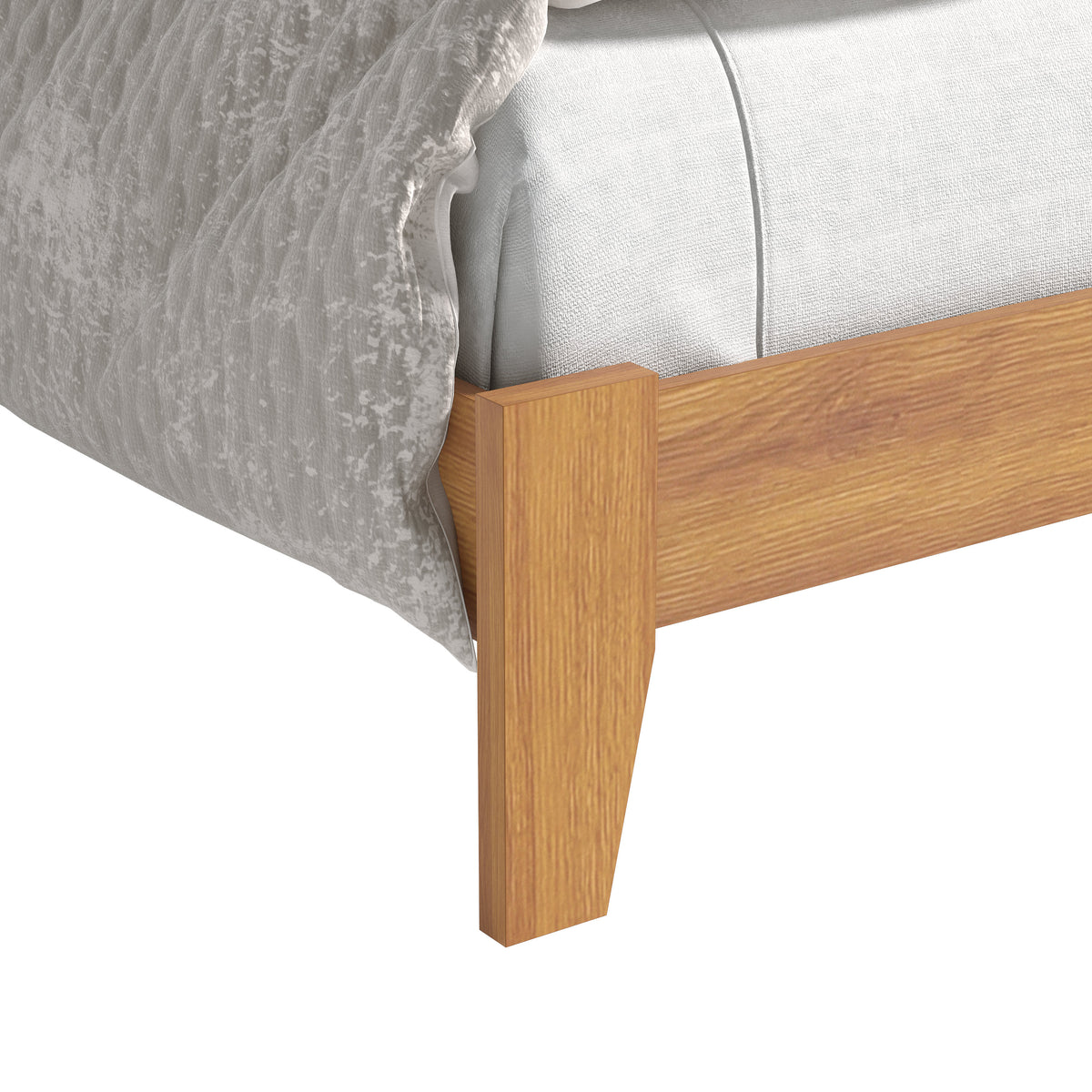 GALANO Platform Bed with Chevron Panel Headboard
