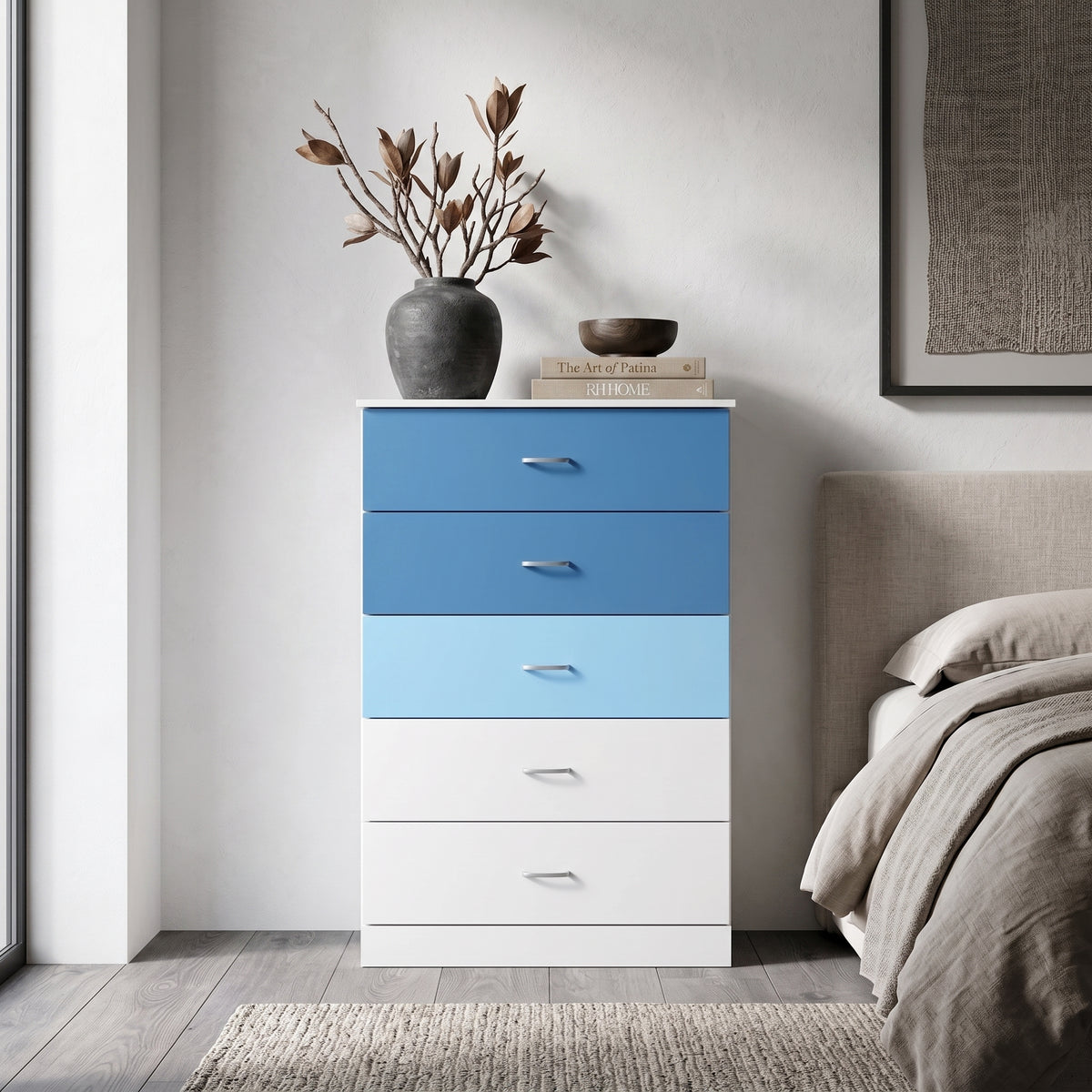Galano 5-Drawer Tall Dresser with Interlocking Drawers & Anti-Tip Kit, 31.3" W