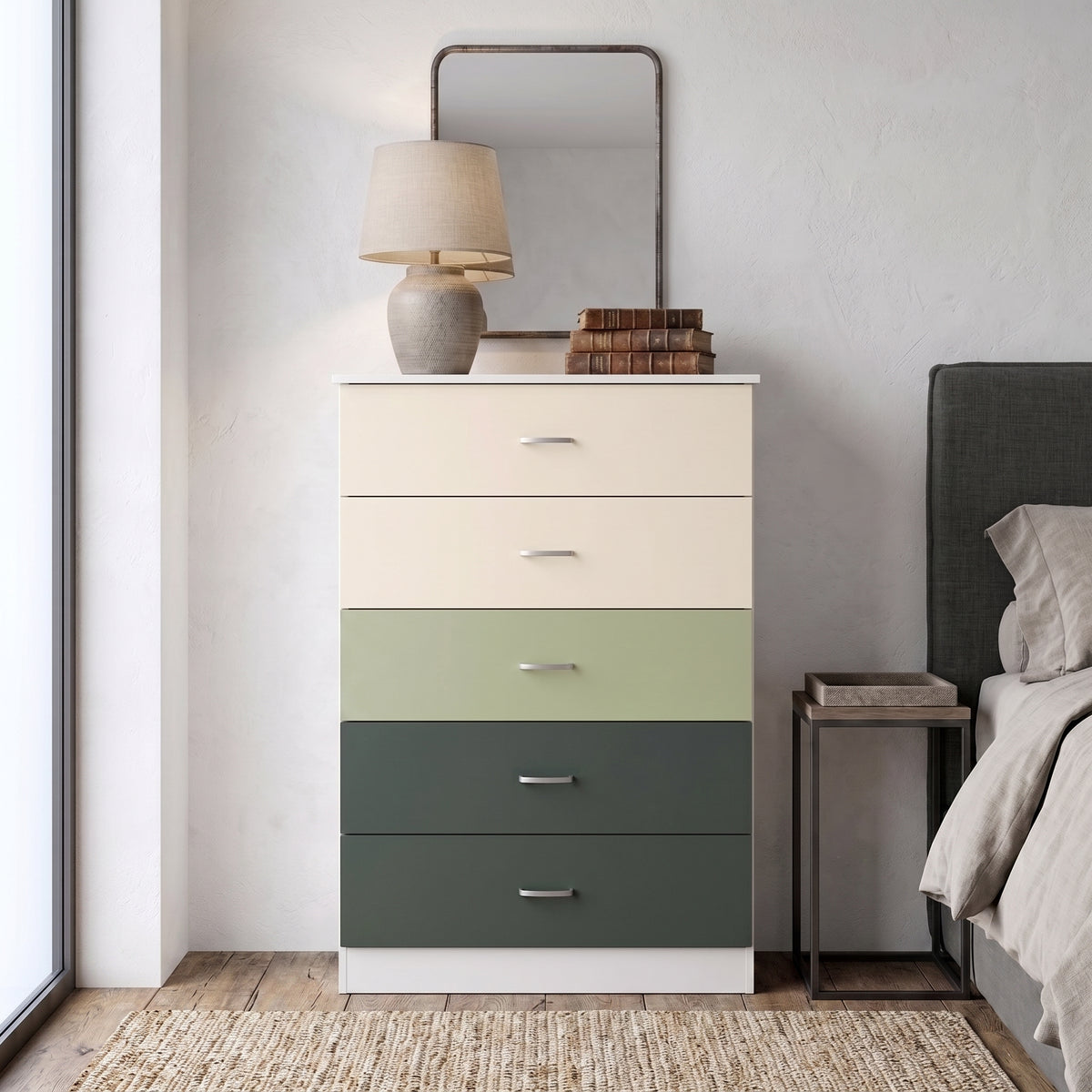 Galano 5-Drawer Tall Dresser with Interlocking Drawers & Anti-Tip Kit, 31.3" W