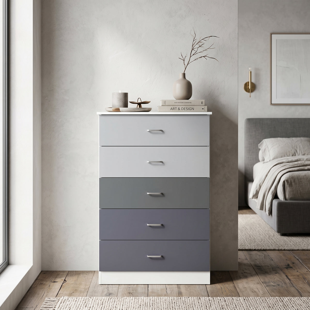 Galano 5-Drawer Tall Dresser with Interlocking Drawers & Anti-Tip Kit, 31.3" W