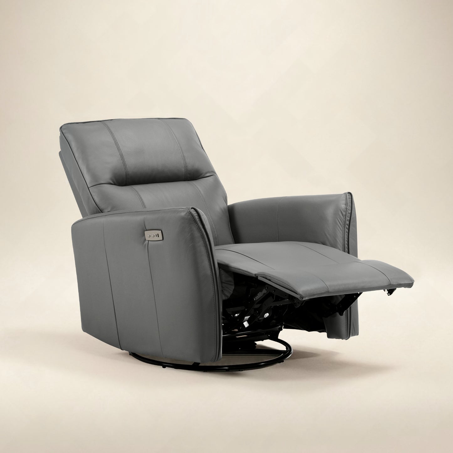 GALANO Genuine Leather Power Swivel Glider Recliner, 31.5 in,  1 Chair