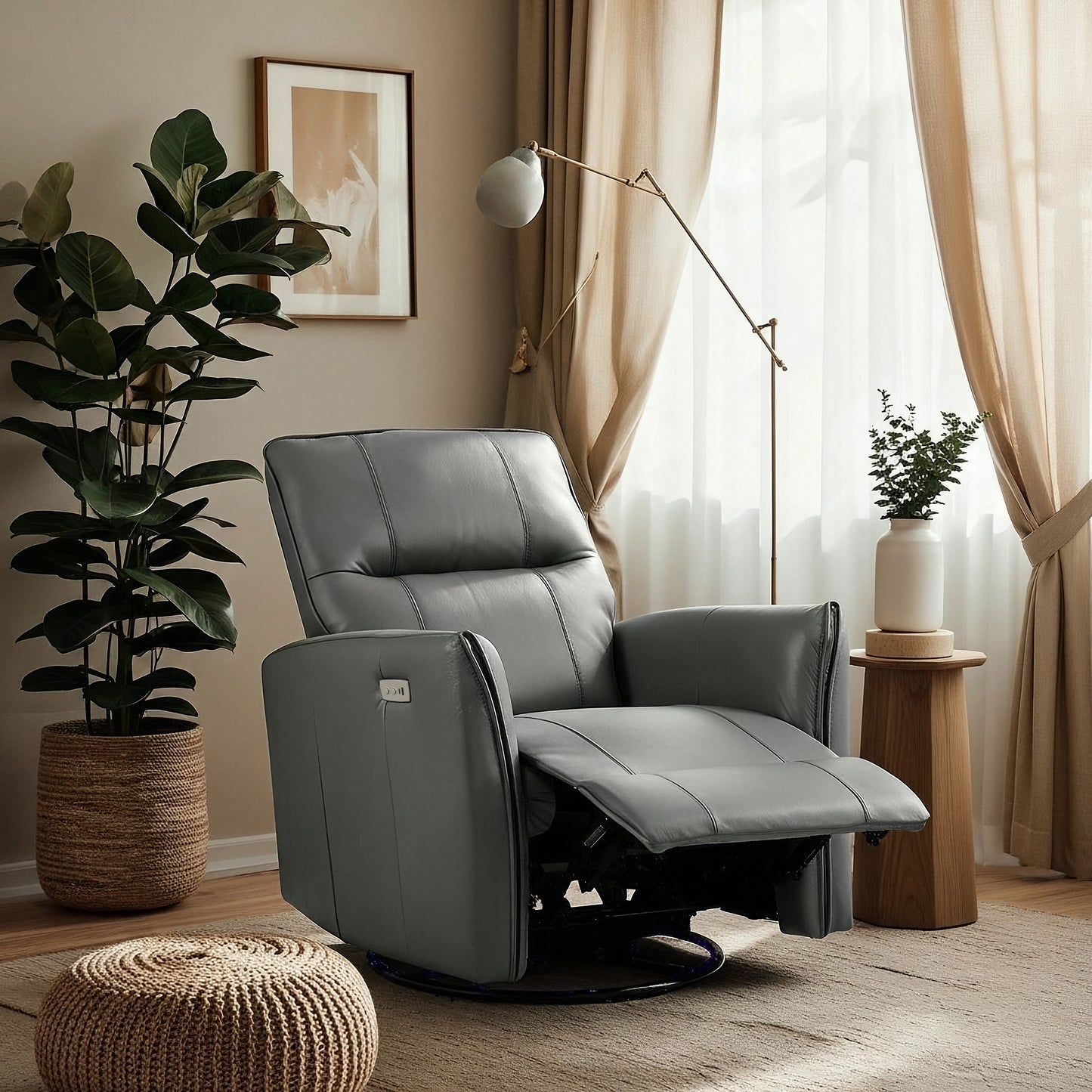 Galano Leather Power Recliner 31.5" W x 37.4" D x 39.6" H