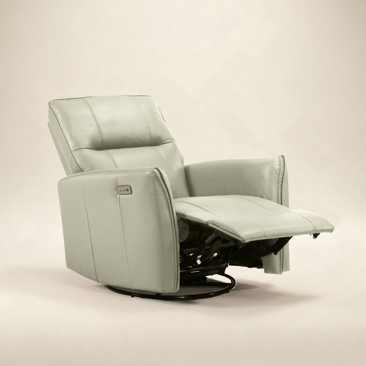 GALANO Genuine Leather Power Swivel Glider Recliner, 31.5 in,  1 Chair