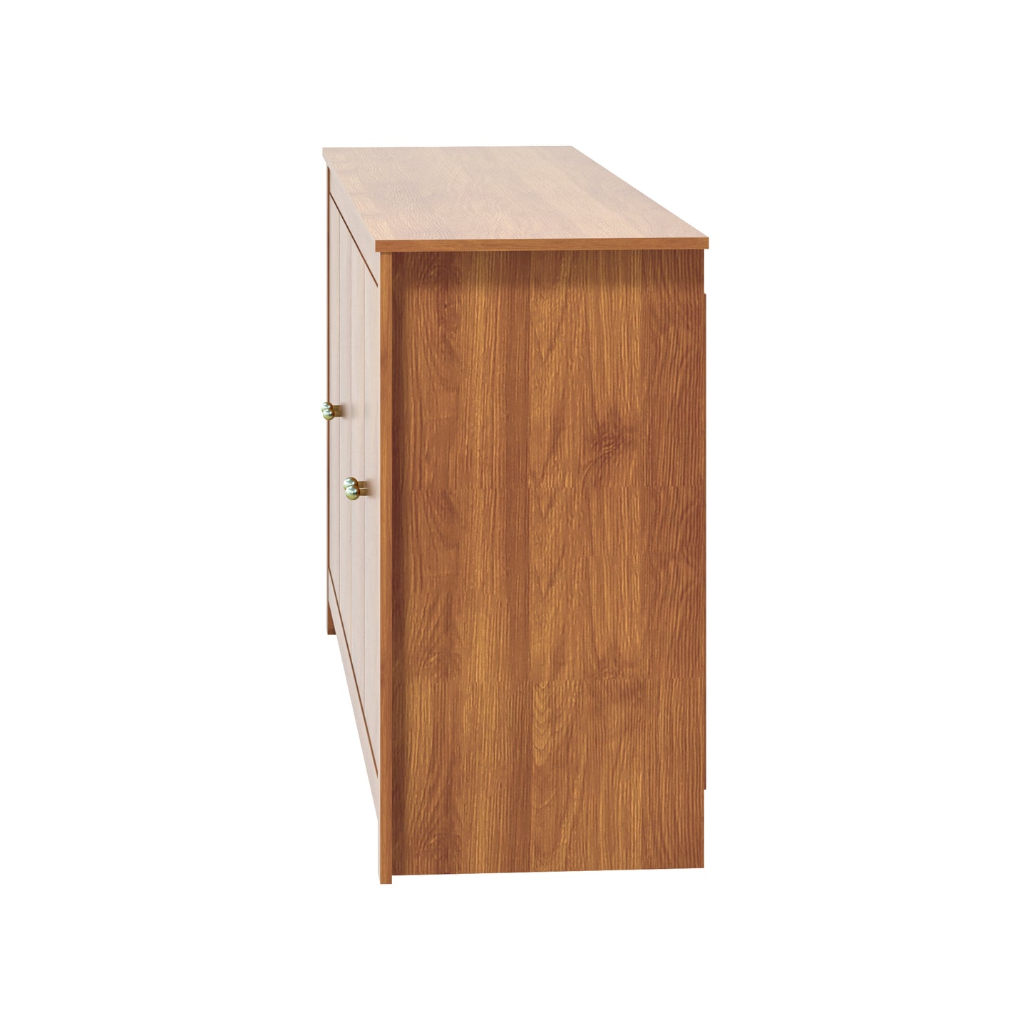Galano Chevron 4-Door Storage Sideboard in Amber Walnut 58.4" W × 15.7" D × 30" H