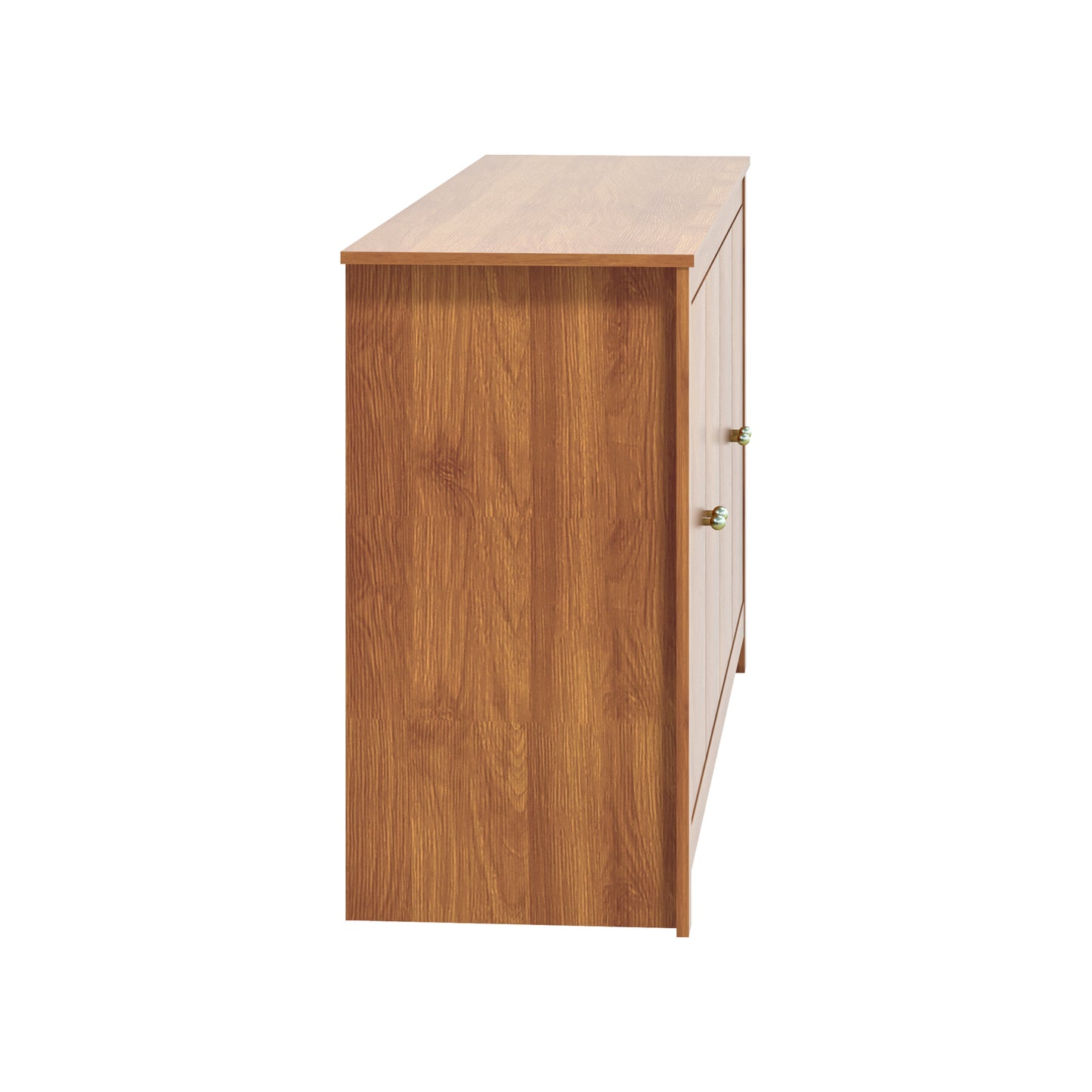 Galano Chevron 4-Door Storage Sideboard in Amber Walnut 58.4" W × 15.7" D × 30" H