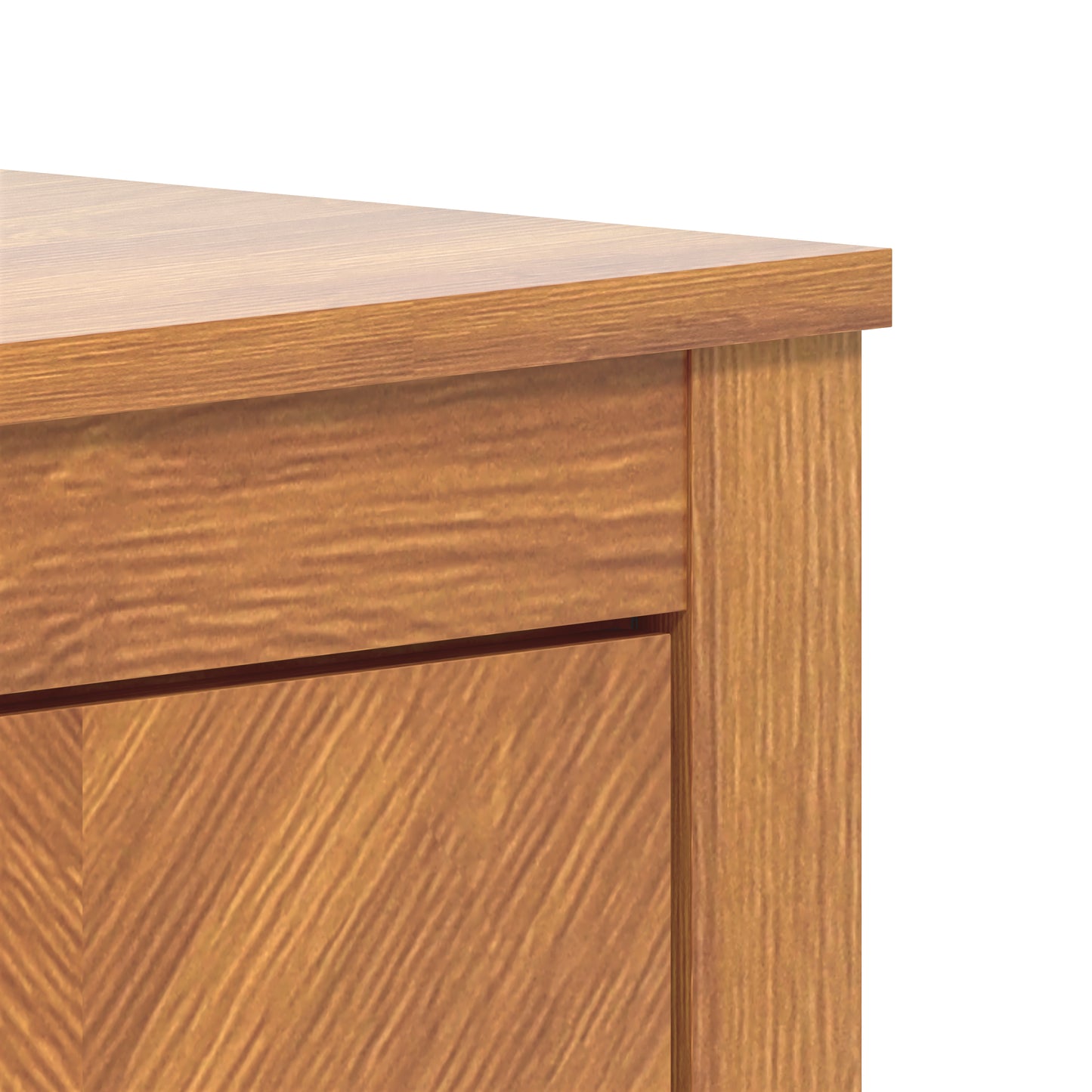 Galano 4-Door Chevron Sideboard Buffet in Amber Walnut 61.9" W × 19.6" D × 30" H