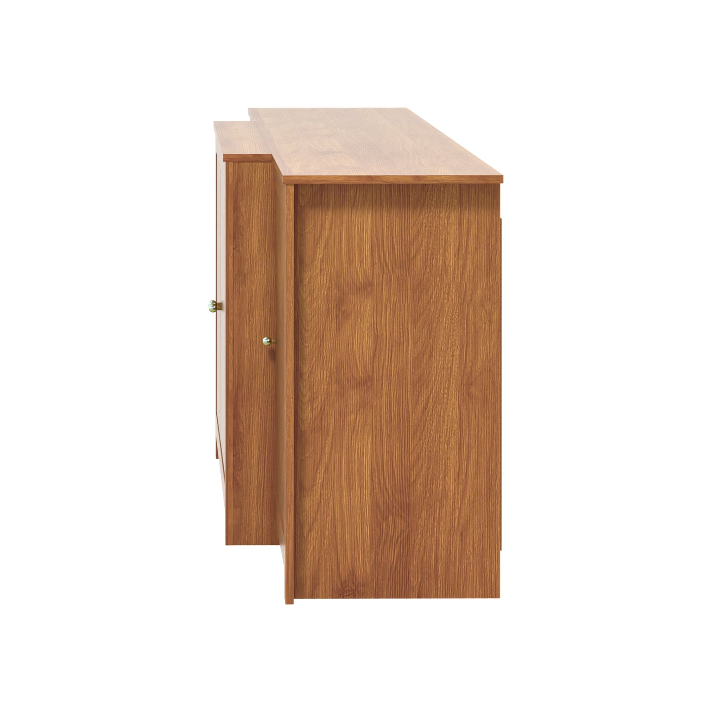Galano 4-Door Chevron Sideboard Buffet in Amber Walnut 61.9" W × 19.6" D × 30" H
