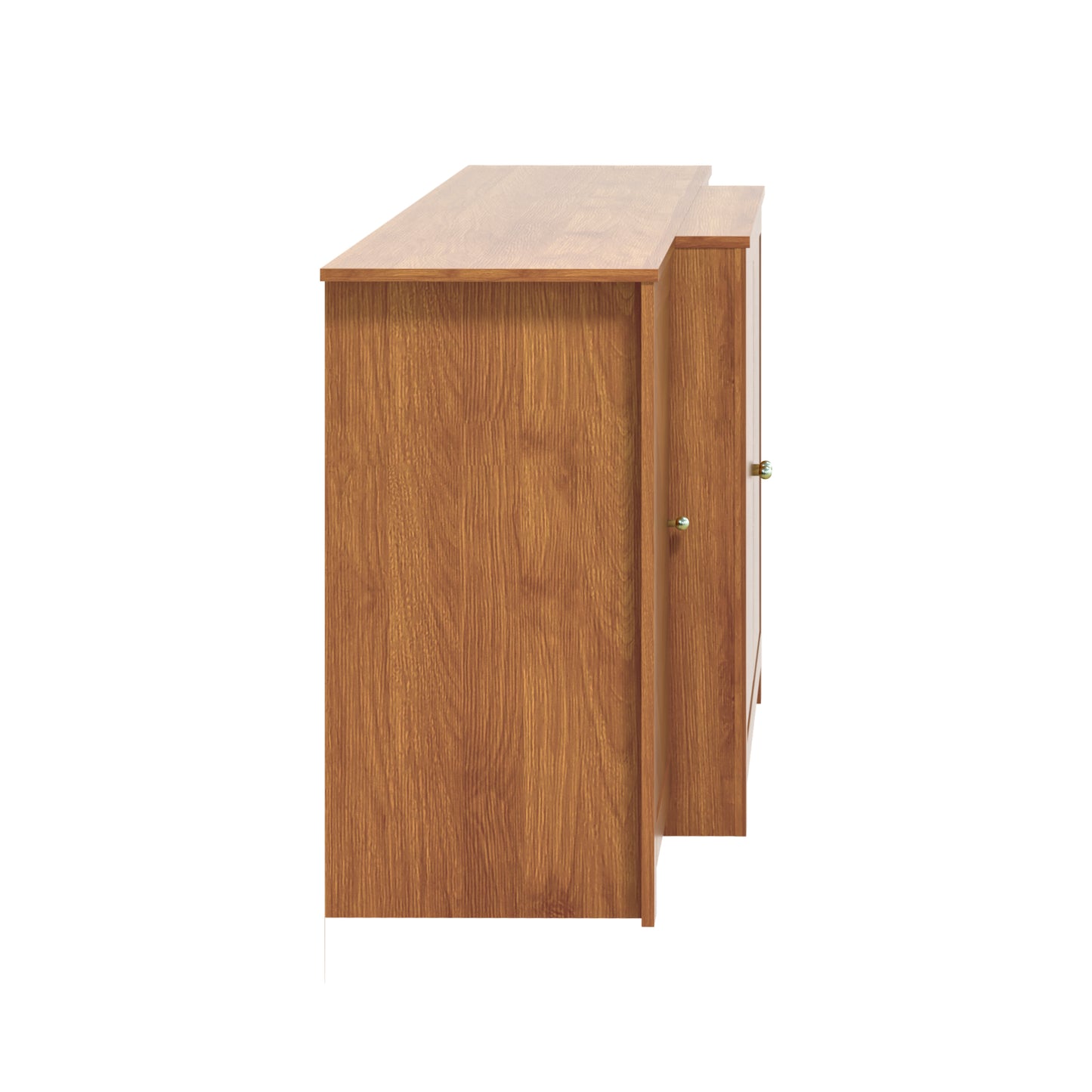 Galano 4-Door Chevron Sideboard Buffet in Amber Walnut 61.9" W × 19.6" D × 30" H