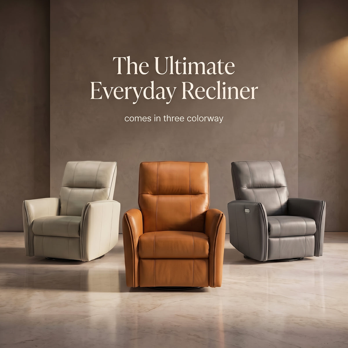Galano 31.5" W Genuine Leather Power Lift Recliner with Swivel, Glider and USB Charging