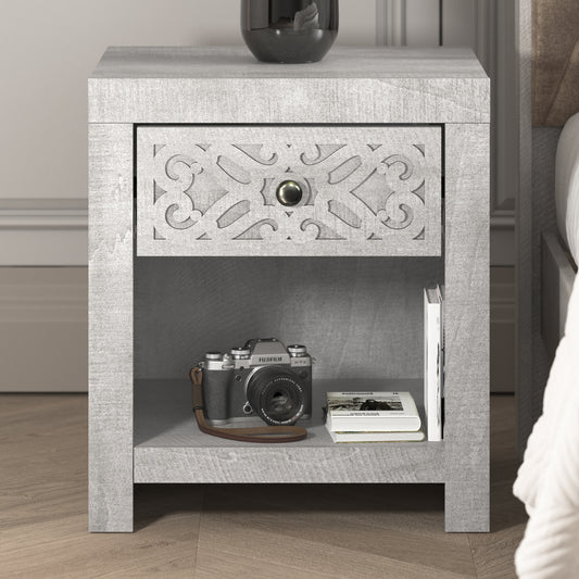 Galano 1-Drawer Nightstand with Lower Cubby 17.8" W × 16.0" D × 20.1" H