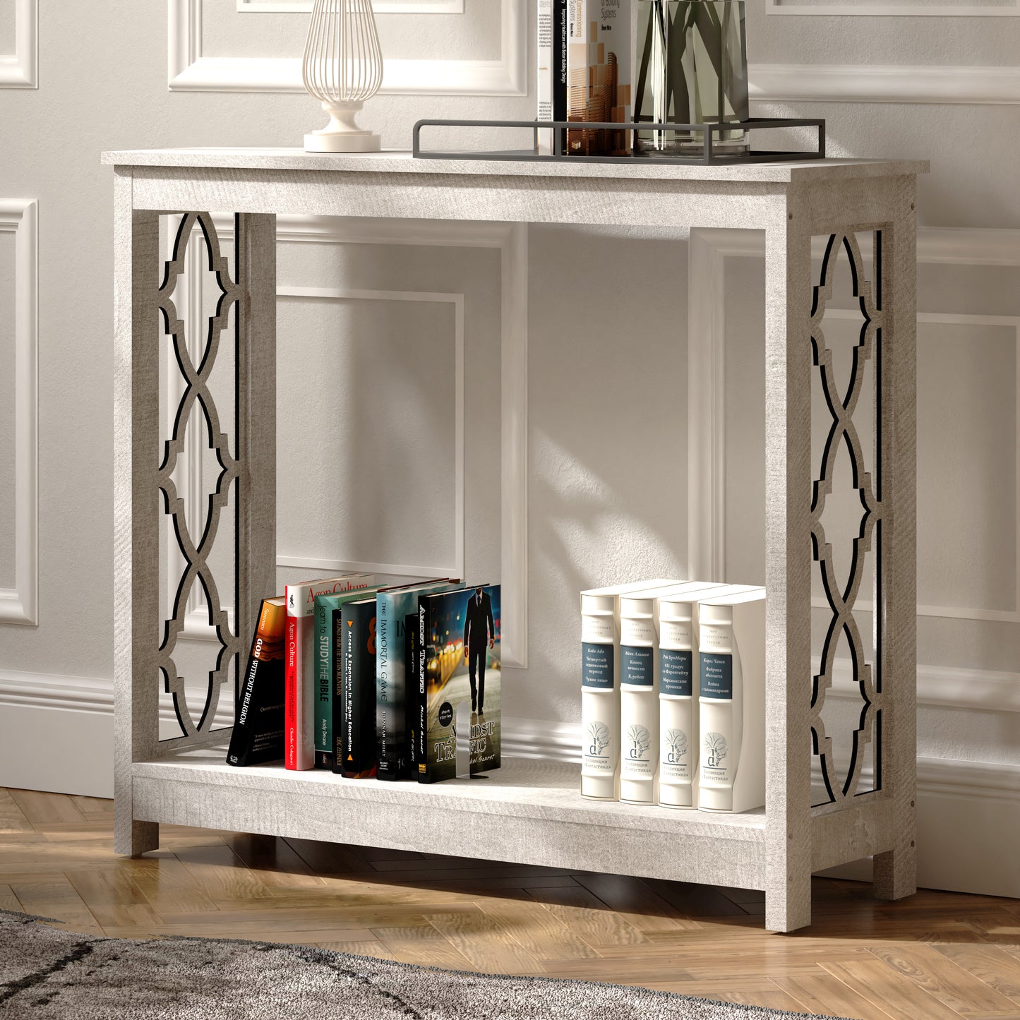 Galano Wood Console Table with Lower Shelf 38.1" W x 11.6" D x 31.5" H