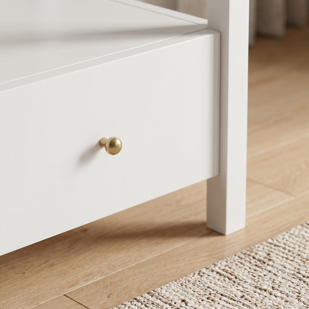 Galano 23" H Modern 1 Drawer Nightstand Bedside Table with Open Storage Shelf - White