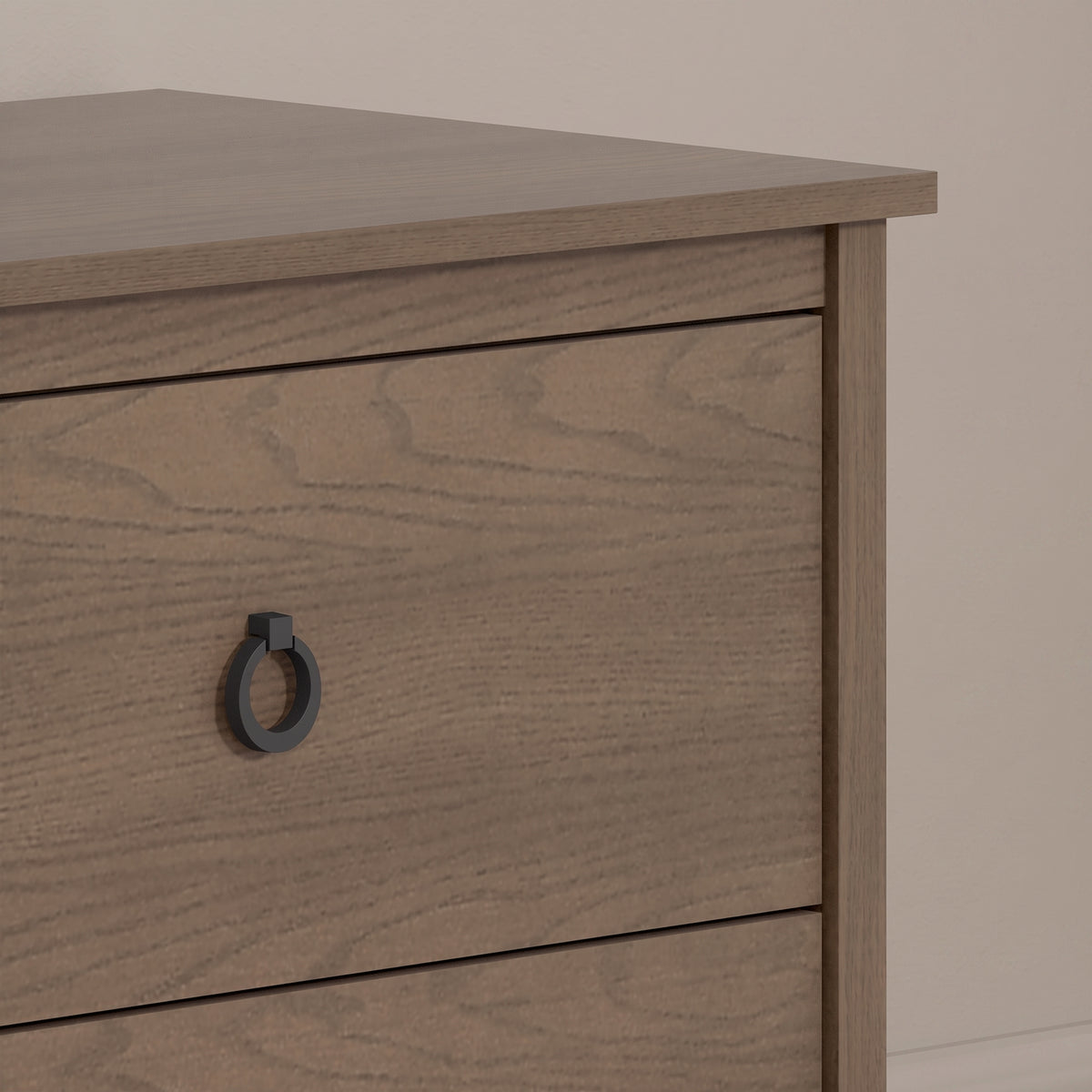 Galano Transitional 47" 6-Drawer Double Dresser with Rich Wood Veneer Finish and Metal Ring Pulls & Interlocking Drawers