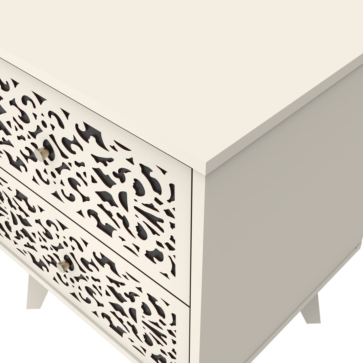 GALANO 2-Drawer Nightstand Set of 2 with Decorative Cutout Fronts