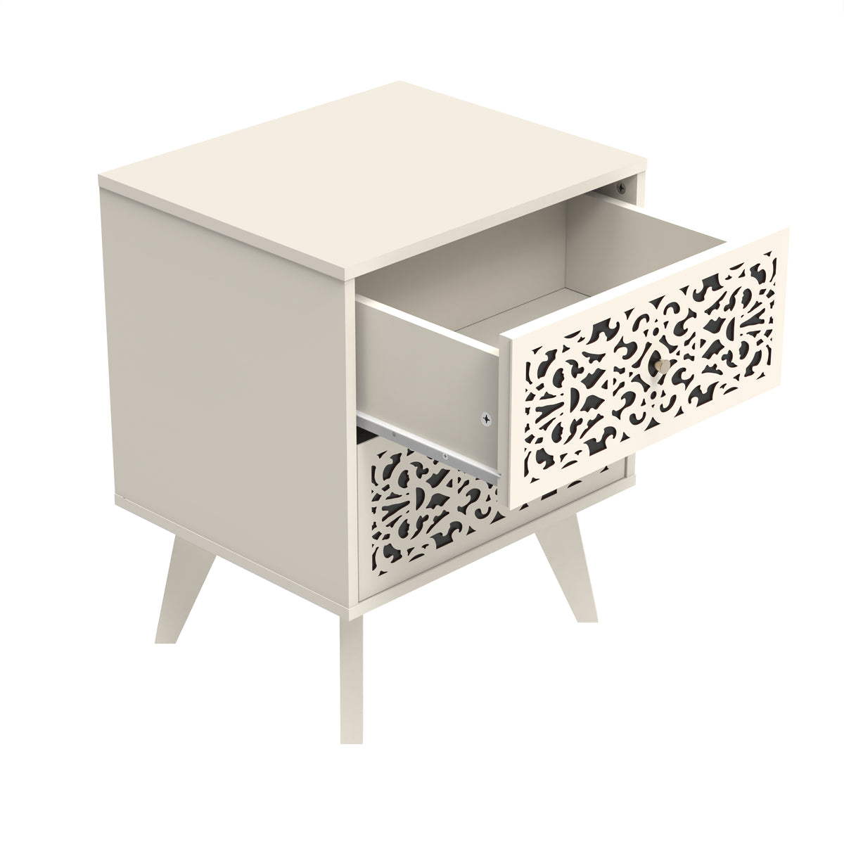 GALANO 2-Drawer Nightstand Set of 2 with Decorative Cutout Fronts